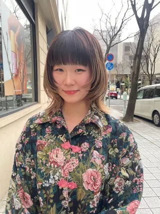 ミディアム CHIHIRO メリケンビューティーのヘアスタイル