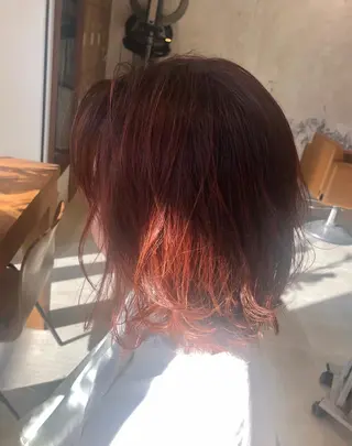 ミディアム カラー パーマ bococa りんのヘアスタイル