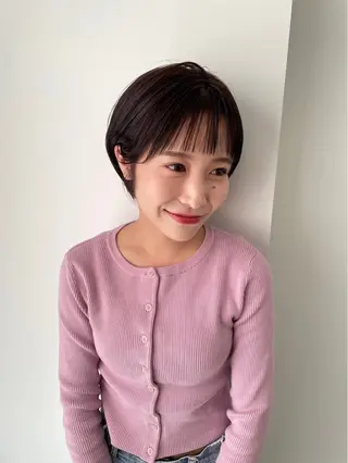 ショート 🫒🫒ブリーチなし 艶カラー🫒ヤマシロのヘアスタイル