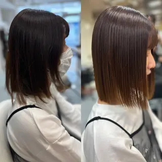 ミディアム パーマ 髪質改善/縮毛矯正 /ブリーチ矯正/岡部のヘアスタイル