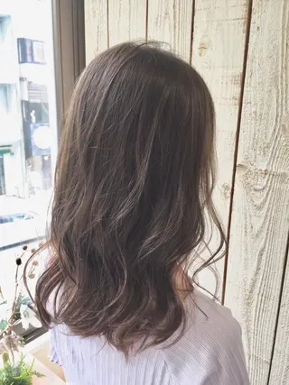 セミロング カラー 透明感/ 美髪矯正/田中恭のヘアスタイル