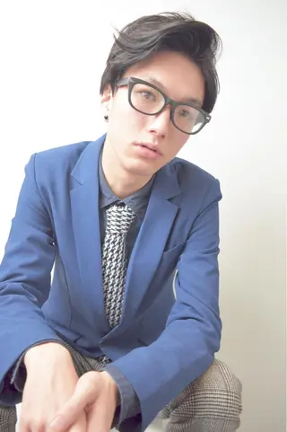 ショート ミディアム カラー パーマ メンズ 高橋 隆一のヘアスタイル