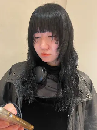 セミロング 頭皮につけないカラー /白髪ぼかし/実加永のヘアスタイル