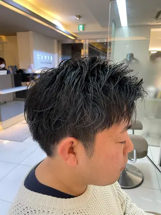 ショート メンズ 髪質改善/縮毛/トリ ートメント/平野広大のヘアスタイル