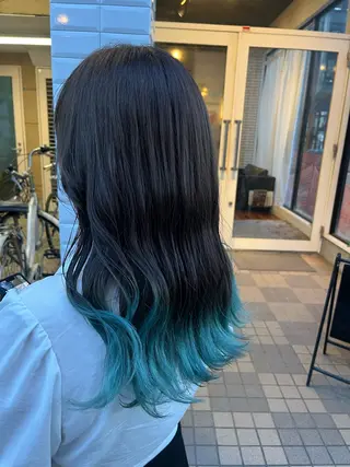 ロング カラー ヘアアレンジ みわ/博多 ブリーチ/メンズヘアのヘアスタイル