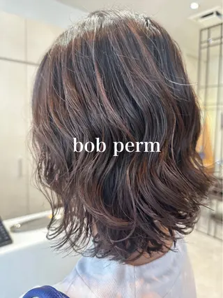 ミディアム パーマ 髪質改善/美髪/渡辺 りんのヘアスタイル