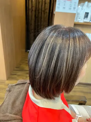 ミディアム カラー パーマ Lamie所属・大人女子&髪改善専門 Nobuフリーランスのヘアスタイル