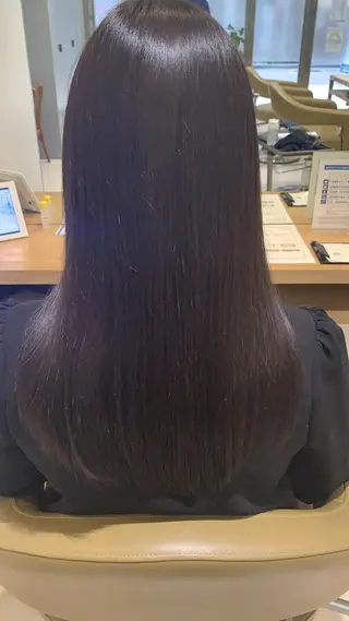 ロング カラー 髪質改善ストレート アオヤギのヘアスタイル