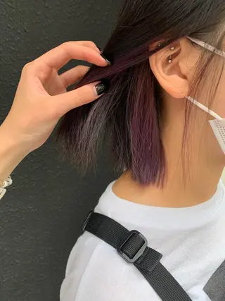 ミディアム ヨシナガマユ🦕 髪質改善艶カラーのヘアスタイル