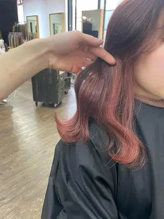 ミディアム カラー ヒカ/外国人風 デザインカラーのヘアスタイル