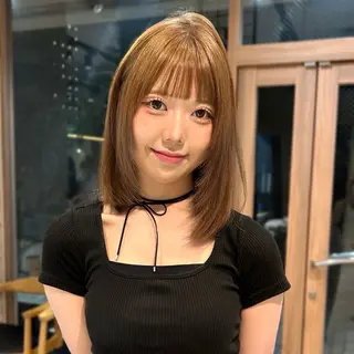ミディアム カラー 透明感カラー/ネイル COCORO🎀☘️のヘアスタイル