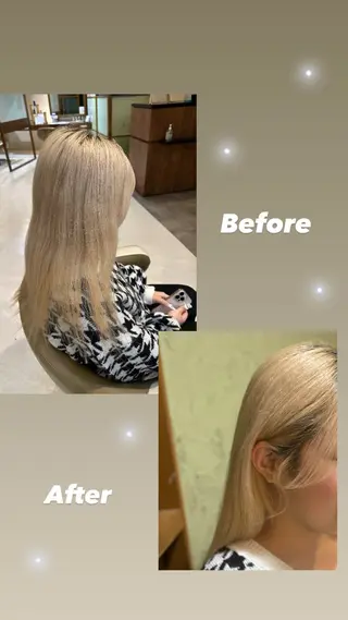 ロング epris所属・ハイトーン/デザイン KURUMIのヘアスタイル