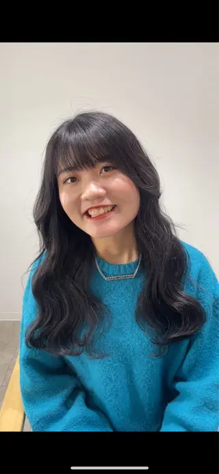 ロング カラー 似合わせ前髪／ 小顔カット🎀そうのヘアスタイル