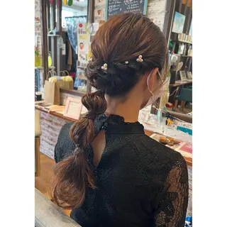 ロング ハイトーン/ ダブルカラー/透明感のヘアスタイル