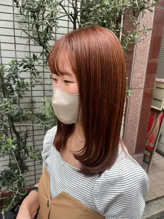 セミロング カラー ボブ・レイヤー／ ベージュカラーのその他イメージ