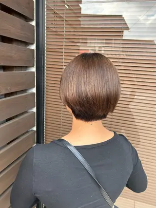 ショート ボブ/ショートボブ/ 縮毛矯正/吉川清保のヘアスタイル