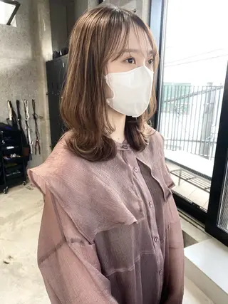 ミディアム カラー OVER→三軒茶屋 /縮毛矯正・髪質改善のヘアスタイル