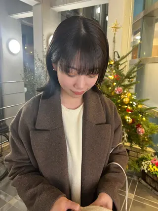 ミディアム カラー 池田理紗/メンズ カット/切りっぱなしのヘアスタイル