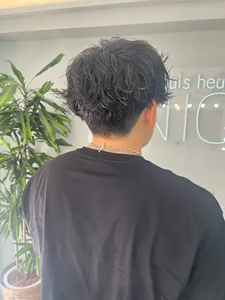 ミディアム パーマ メンズ je suis heureuse所属・ハイライトカラー 🌀ゆい❣️のヘアスタイル