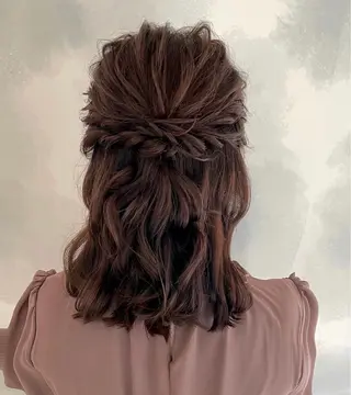 セミロング ヘアアレンジ k-twoたき✨艶感 カラー/美髪矯正のヘアスタイル