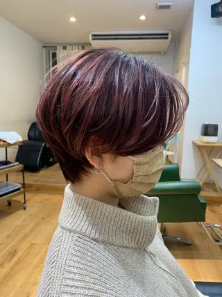ショート カラー コヤマ ナミのヘアスタイル