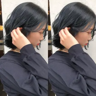 セミロング カラー しゅうさん🍝 麻田秀太郎のヘアスタイル