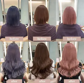 カラー カラーとエクステ 🌟エクステのヘアスタイル
