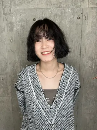 パーマ era所属・azumi/ボブ/暖 色/オリーブ/縮毛のヘアスタイル