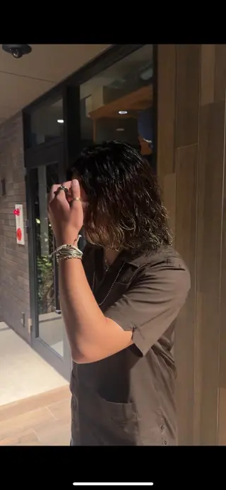 ミディアム パーマ メンズ 小川 廉太朗のヘアスタイル