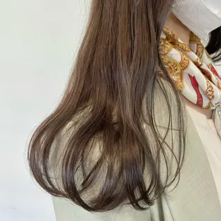 セミロング カラー benji名駅店所属・透け感カラー/ momo🦕🌱のヘアスタイル