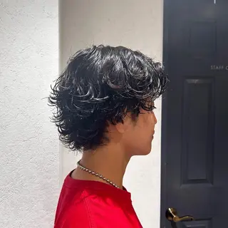 パーマ メンズ 保坂 駿太郎のヘアスタイル