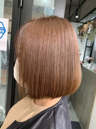 ミディアム カラー ヘアアレンジ kei/透明感カラー /ベージュ/髪質改善のヘアスタイル