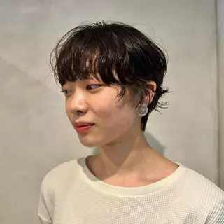 ショート パーマ Aust hair Stella新宿所属・Yuki☺︎パーマ レイヤーカットウルフのヘアスタイル