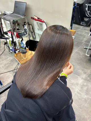 ミディアム 髪質改善ストレート/ ブリーチ／渋谷　福田のヘアスタイル