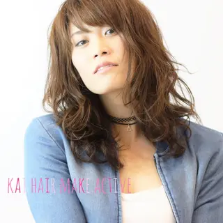 ミディアム カラー 坂東 秀幸のヘアスタイル