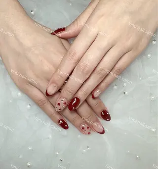 ネイル Shineジェル& チップ長さだしのネイルデザイン