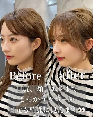 ミディアム レイヤーと顔まわり 大好き❣️関口拓馬のヘアスタイル