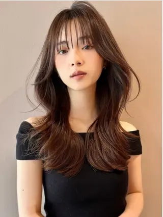 ロング カラー ヘアアレンジ 前川薫子🌙艶カラー 🩶レイヤーカットのヘアスタイル