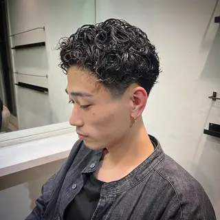 ショート パーマ メンズ アイブロウ 京都駅メンズカット/ パーマ/Keigoのヘアスタイル