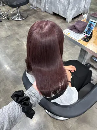 カラー ベージュ／ピンク【く すみカラー】レイヤーのヘアスタイル