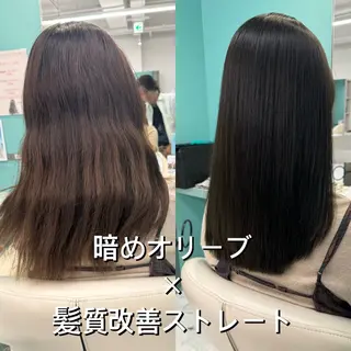 セミロング 髪質改善　縮毛矯正 池本有宏のヘアスタイル