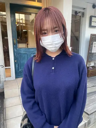 ミディアム カラー ホンダリサコ 透明感カラー/ボブのヘアスタイル