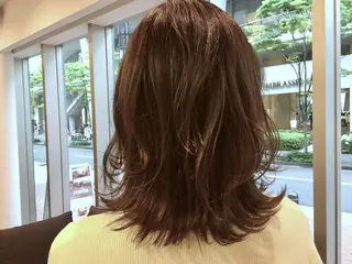ミディアム カラー 【ヌーベルバレ】 ゆきみのヘアスタイル