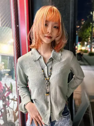 ミディアム カラー 🧡色落ちまで2度綺 麗なカラー🧡ヨシキのヘアスタイル