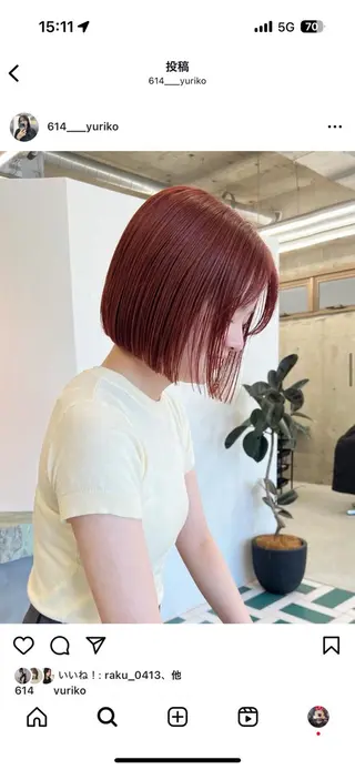 ミディアム カラー 金子 茉央のヘアスタイル