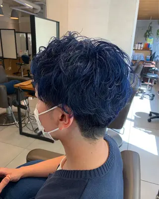 カラー メンズ 🌿earth亀有店 【緑髪のノブ】🌿のヘアスタイル