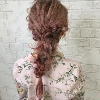 ロング カラー ヘアアレンジ 💗モテガーリー💗 rumi♡のヘアスタイル