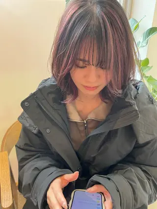 ミディアム カラー 渋谷/ブリーチ/暖色 姫汝のヘアスタイル