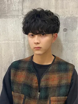 ショート パーマ メンズ 【扉gate】野崎 英幸のヘアスタイル