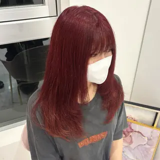 セミロング カラー Ayu🍯/名駅/ブ リーチカラー/ヘアメのヘアスタイル